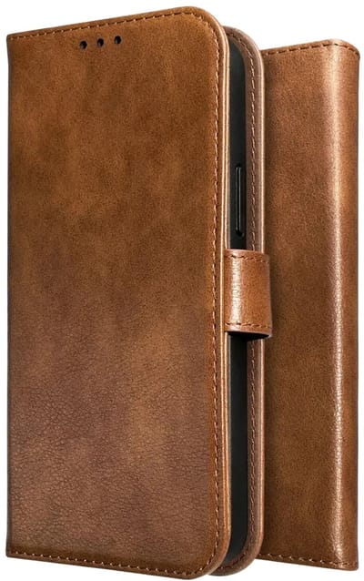Rosso Element Geschikt voor Motorola G15 Power | Wallet Book Case | Portemonnee Hoesje | 3 Pasjes | Magneetsluiting | Stand Functie | Bruin
