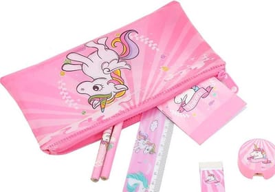 Akyol - Roze eenhoorn etui - meisjes etui - etui – kinderen – school – liniaal – potlood – gum – puntenslijper - unicorn etui - sinterklaas cadeau - unicorn