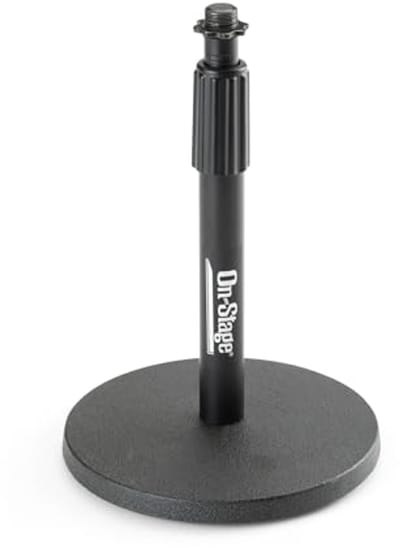 Zwarte bureau microfoonstandaard - perfect voor aankondigingen en gebruik in gerechtsgebouwen