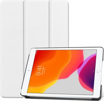 Arara Hoes Geschikt voor iPad (2021/2020/2019) 10.2 inch 9e/8e en 7e generatie hoes - Tri-fold bookcase - Wit