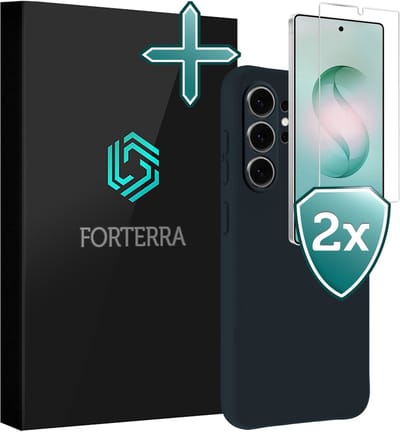 Hoesje Met 2x Screenprotector - Geschikt voor Samsung Galaxy S26 Ultra - Sterk & Shockproof - Telefoon Hoes - Back Cover - Siliconen Case - Donkerblauw