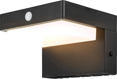Solar Buitenlamp met Bewegingssensor en 400 Lumen - IP44 Waterbestendig - LED Wandlamp voor Buiten - Oplaadbaar via USB-C