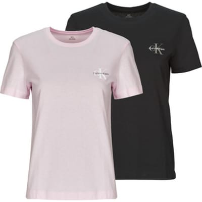Calvin Klein 2-pack Short Sleeve Round Neck Logo T-shirts Cradle Pink/bla Maat: XS | Tops Outlet | Dames | Roze
