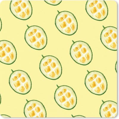 Muismat 20x20 cm - Mousepad Fruit - Sjablonen - Geel - Muismatten