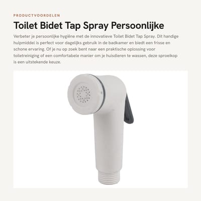 Dailygoods- Bidet Handdouche - Sproeikop voor Persoonlijke Hygiëne - Toiletreiniging - Dierenbad - Materiaal: ABS - Gewicht: 83 g - Handbidet