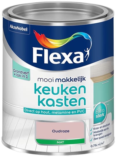 Flexa - Mooi Makkelijk Keukenkasten Mat - Oudroze - Mengverf - 750 Ml