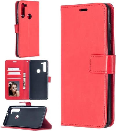 Bookcase Rood Geschikt voor Motorola One Fusion+ - portemonnee hoesje - ZT Accessoires