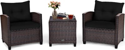 Balkonset 2 personen - Tuinset - Bistroset - Zwart - 3 delig - Tuintafel en 2 stoelen - 2 personen - Gecoat staal - Onderhoudsvrij staal