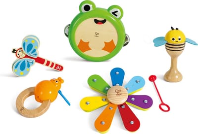 Hape Nature Band Rhythm Kit - Natuur Slagwerkinstrumenten Set voor Kinderen vanaf 2 jaar - 6-delig