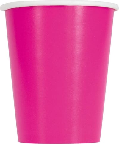 Neon Roze Bekers 266ml 14st