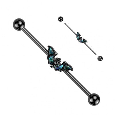 Industrial piercing PVD bat - zwart - LMPiercings