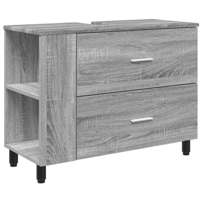 vidaXL - Badkamer - vaniteitsunit - Grijs - Sonoma - 80 - x - 35 - x - 60 - cm