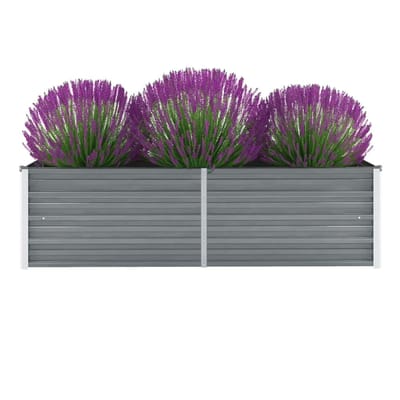 vidaXL - Plantenbak - verhoogd - 160x40x45 - cm - gegalvaniseerd - staal - grijs