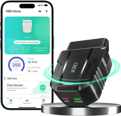 OBD2 Scanner - Autodiagnose Tool - Auto Problemen Lezen - Bluetooth Connectiviteit - 9.65 cm - Zwart