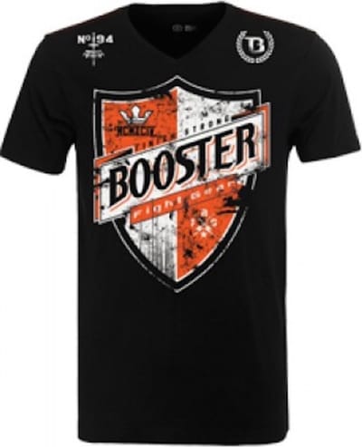 Booster V Neck Shield Vechtsport T Shirt Zwart - XXS