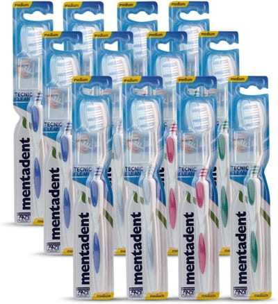 12 Stuks Tandenborstels Medium - Effectieve Mondhygiëne Set