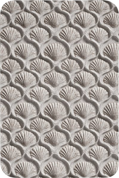 Badmat 60x90 cm - Antislip - Zand - Schelpenvorm - Grijs - Badmatten voor badkamer - Badkamermat - Douchemat - Badkamer mat