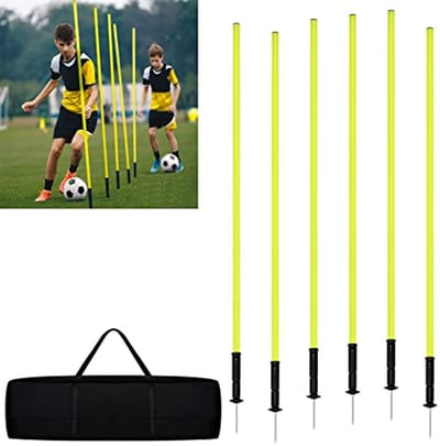Slalomstangen Voetbalset - 6 Stuks voor Coördinatietraining en Behendigheid