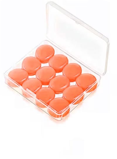 Siliconen Oordoppen 12 Stuks Oranje – Herbruikbare Kneedbare Earplugs – Voor Slapen, Zwemmen & Geluidsdemping – Waterdicht & Comfortabel
