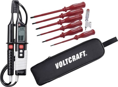 VOLTCRAFT VC 65 Tweepolige spanningstester CAT III 1000 V, CAT IV 600 V LCD, Akoestisch, LED