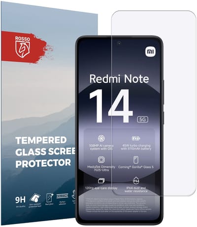 Rosso Screen Protector Geschikt voor Xiaomi Redmi Note 14 5G | 9H Tempered Glass | Glasplaatje | Beschermlaag | Beschermglas | 9H Hardheid