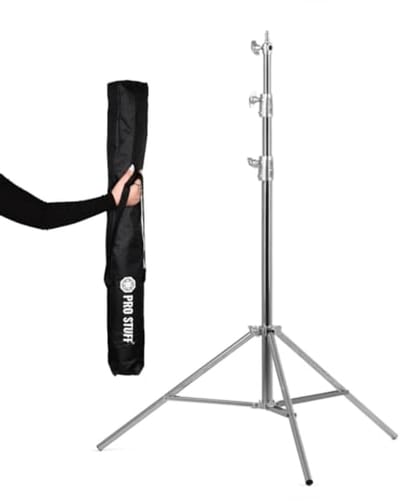 Lichtstandaard van roestvrij staal 280 cm voor professionele fotostudio's