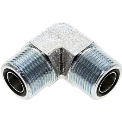 UNS 1''-14 Buitendraad Verzinkt Stalen L-Fitting 90graden ORFS 400 Bar - Hydrauliek - FL2E-M-EZ-100U-O