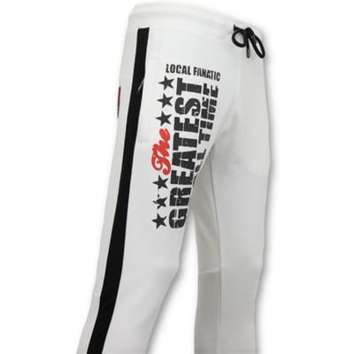 Exclusieve Sweatpants Heren - Muhammad Ali Trainingsbroek - Wit