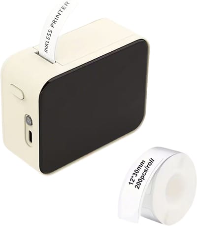 KZQ P15 Labelmaker Draagbare Thermische Labelprinter Bluetooth Zonder Inkt Rechargeable voor Huis School Kantoor Bruin