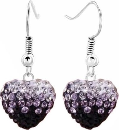 Fako Bijoux® - Oorbellen - Disco Dots - Hanger - Hart Duo - Zwart