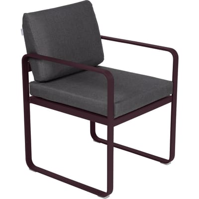 Fermob BELLEVIE fauteuil voor de eethoek - B9 zwarte kers - A3 grafietgrijs