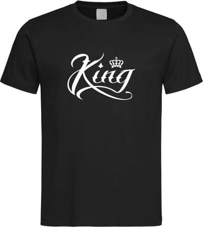 Zwart T shirt met  " King " print Wit size XL
