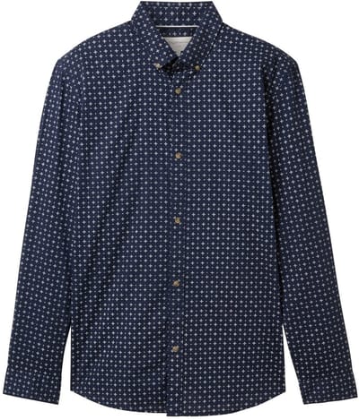 Tom Tailor Overhemd Poplin Overhemd Met Print 1041396xx12 35556 Mannen Maat - XXL