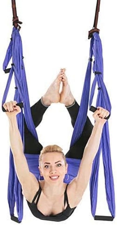 Grote luchttrapeziumhangmat - ultra sterke sling swing voor yoga, pilates, lichaamsstretching en aerial dance