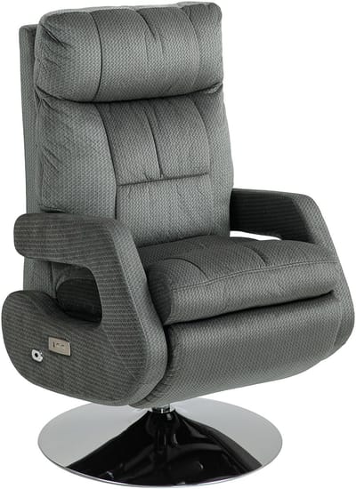 HOMCOM-Elektrischer Relaxsessel-Stahl, Polyester-84L x 69B x 118-124H cm-Dunkelgrau