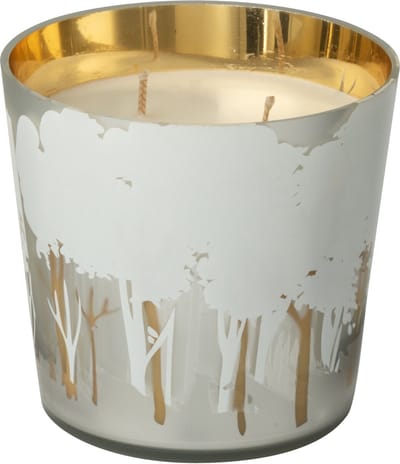 J-Line geurkaars Noa Bos - Ayra - glas - wit/goud - small - 50U