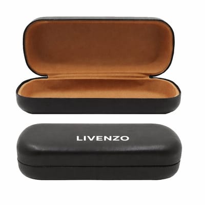 Livenzo - Brillenkoker hard case - Brillendoos - Brillenhoes - Brillenetui - Kunstleer - Zwart