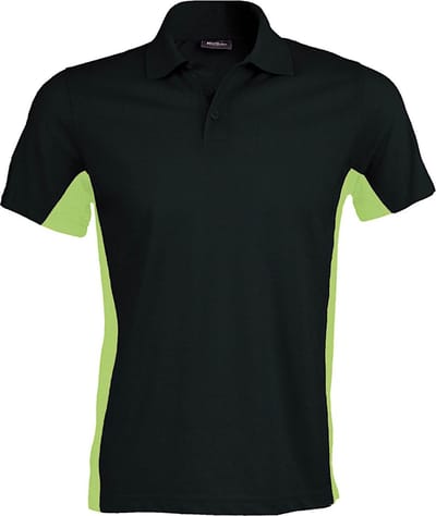 Kariban Heren Poloshirt met korte mouwen (Dual Colour) (Zwart/Kalk)