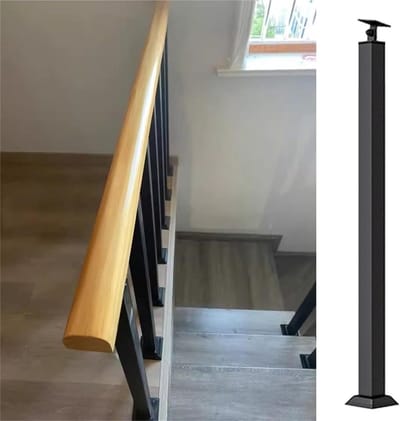 Metalen Leuning - Traphek Reling - Veilig Traplopen - Verstelbare Hoek - 60-160 cm - Zwart