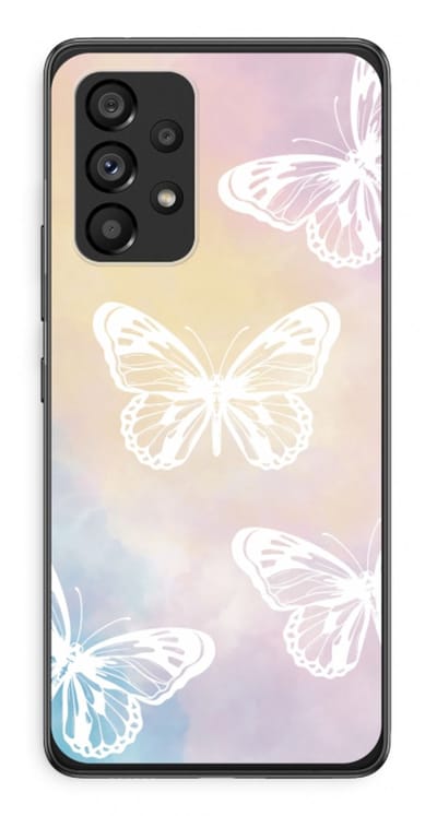 Case Company® - Hoesje geschikt voor Samsung Galaxy A53 5G hoesje - White butterfly - Soft Cover Telefoonhoesje - Bescherming aan alle Kanten en Schermrand