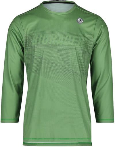 BIORACER Off-Road - Fietsshirt Tussenseizoen - Heren - Groen - Driekwart Mouw - Ademend & Duurzaam - Maat XS