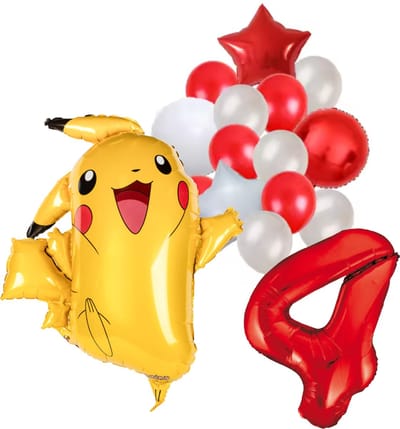 Pokemon ballon set - 62x78cm - Folie Ballon - Pokemon - Pikachu - Themafeest - 4 jaar - Verjaardag - Ballonnen - Versiering - Helium ballon