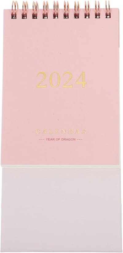 Weekkalender - Bureauplanner - Planning maken - Compact formaat - 3 x 2 x 1 cm - Goud
