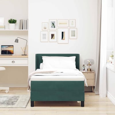vidaXL - Boxspring - bed - met - hoofdeinde - Donkergroen - 200 - x - 100 - cm - Fluweel