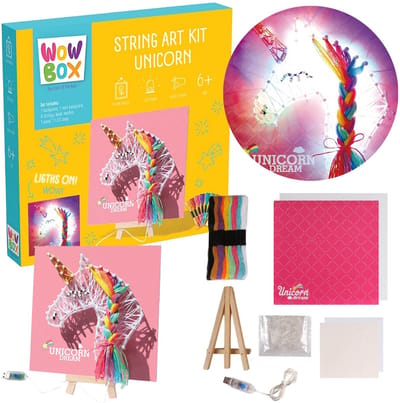 Wow Box Eenhoorn creatief vlechten kit voor kinderen, String Art DIY
