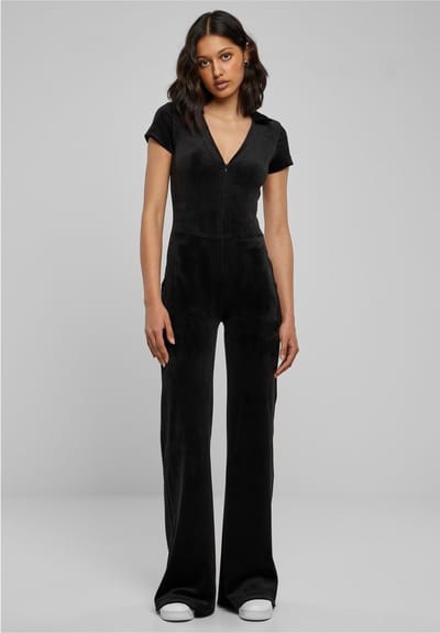 Urban Classics - Velvet Jumpsuit - 4XL - Zwart