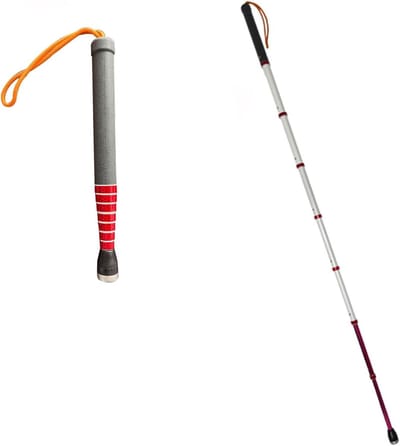 Blindenstok Telescopisch - Hulpmiddel Mobiliteit - Veilig Op Pad - Titaniumlegering Lichtgewicht - 138 cm - Zwart