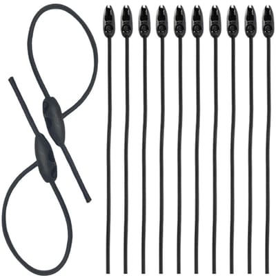 JHUBERS- Bagagespanners 50 cm - 10 stuks - Elastisch - Spanbanden - Waarschuwingsborden - Duurzaam latex/polypropyleen - Spanband