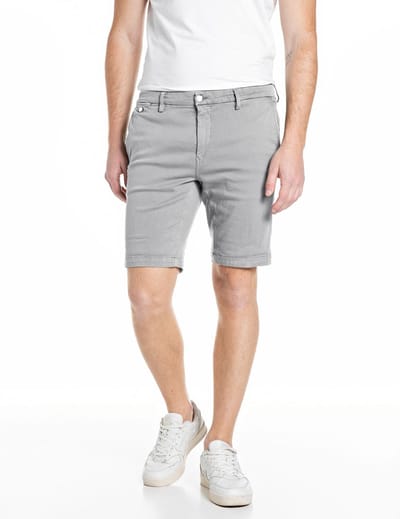 Replay Replay Hyperflex Jeans Short Benni Regular Fit Light Grey  28