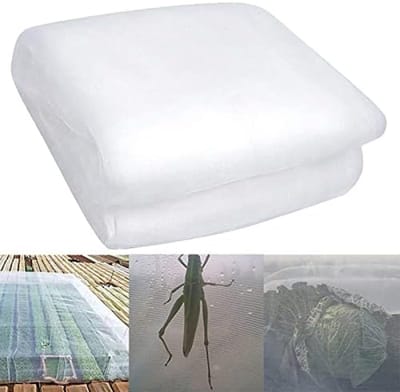 PolkaHome Tuinnet voor Plantenbescherming, Fijnmazig Insectenwerend Net voor Groenten, Bloemen, Fruit en Planten, 3 x 6 Meter - Wit